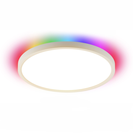 TUDO Smart griestu gaismeklis RGB fona apgaismojums 40cm 50W Tuya WiFi Bāka balta