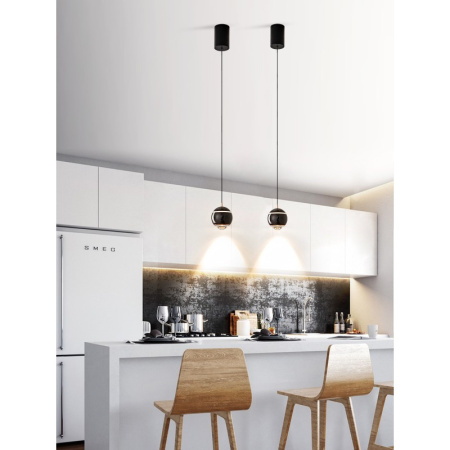 DORMINE Smart izvelkamais gaismeklis, pērļu melns, D10, 6W, Zigbee 3.0