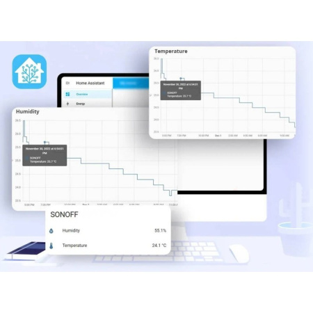 Temperatūras un mitruma monitors Zigbee